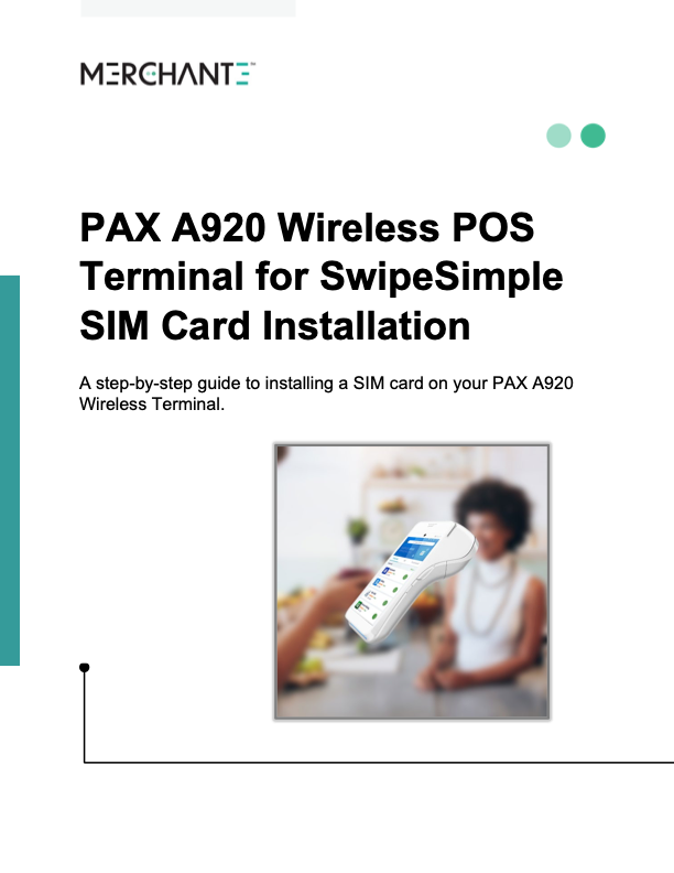 PAX A920 Wireless POS Terminal for SwipeSimple SIM Card Installation